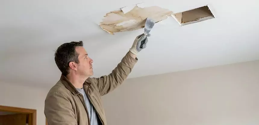 Ceiling Water Stain and Drywall Repair in Clarkdale
